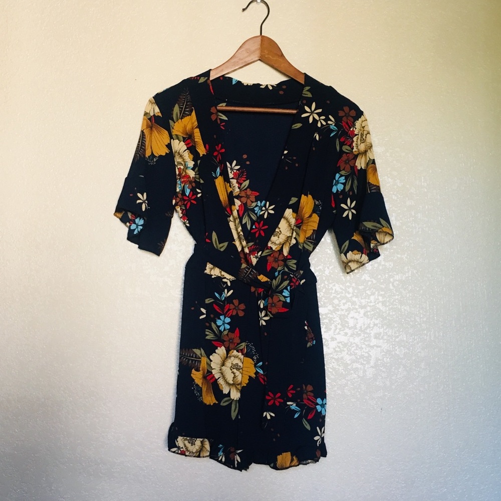Floral printed romper